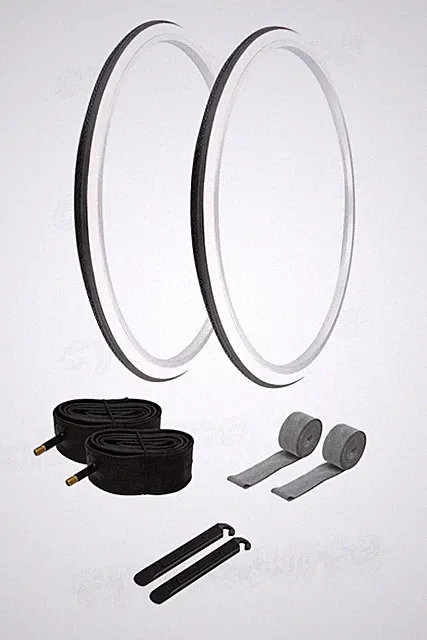 27 x 1 1/4 Bicycle Black/ White Wall Tires + Tubes Bike Touring Road Slick PRO+